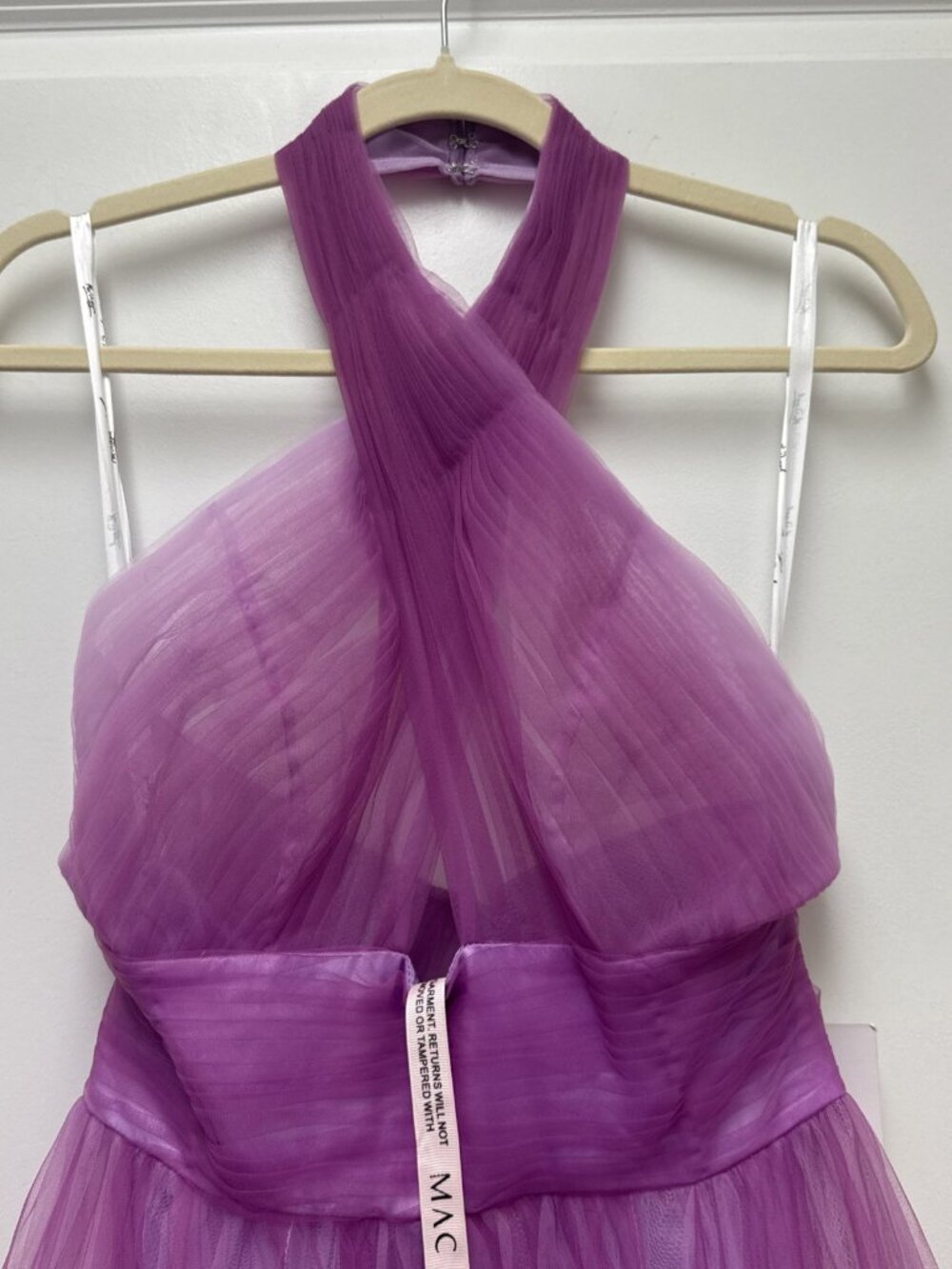 MAC DUGGAL Size 4 Purple Ombre 20554 Cross Front Ombre Ball Gown Dress Formal - Picture 5 of 10
